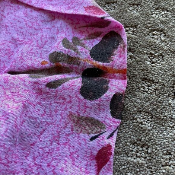 Sewing Project Pink Blouse/ Cover Up Size L Hand Decorated Fabric - Picture 5 of 7